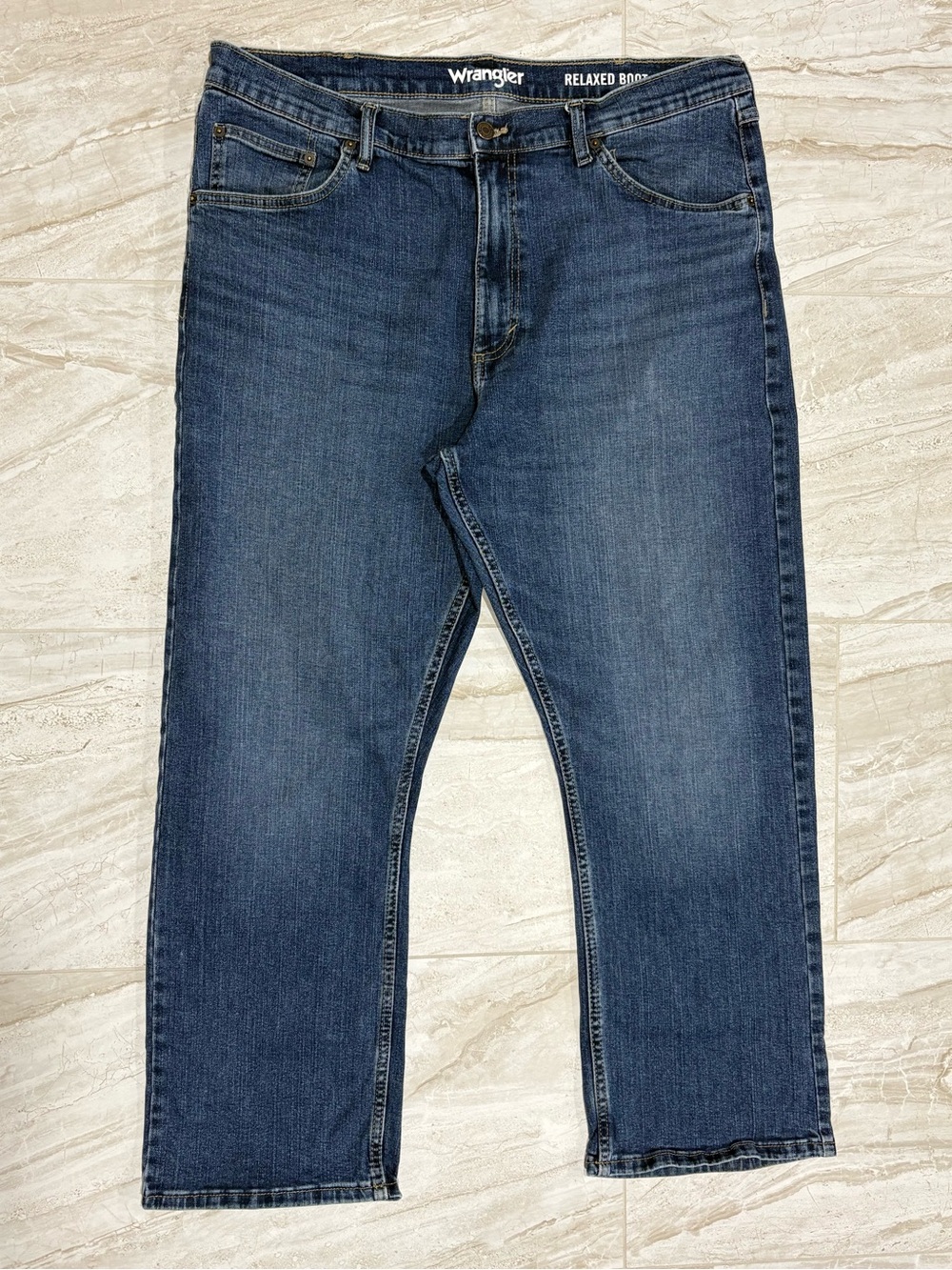 Wrangler Men's Relaxed Fit Blue Denim Jeans - 38x29